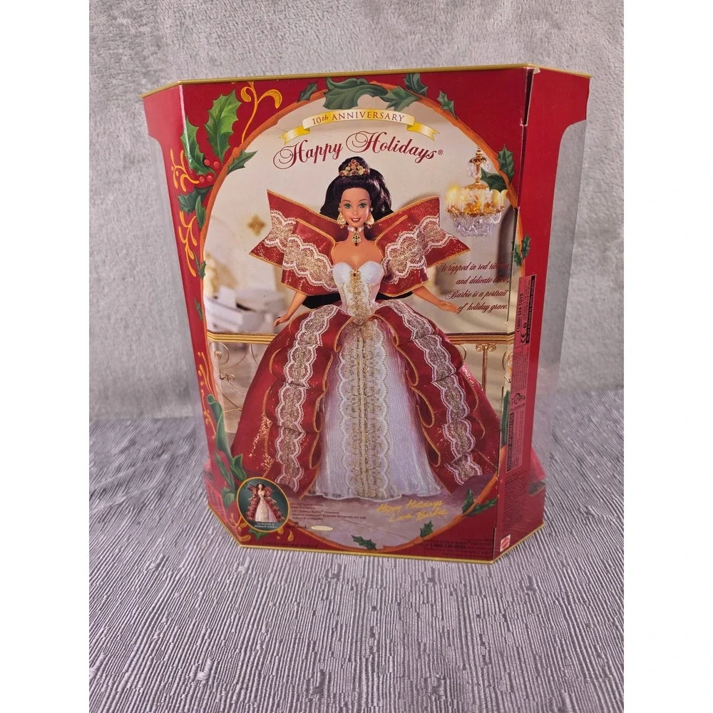 1997 Special Edition Happy Holidays Barbie 10th Anniversary Brunette Mattel